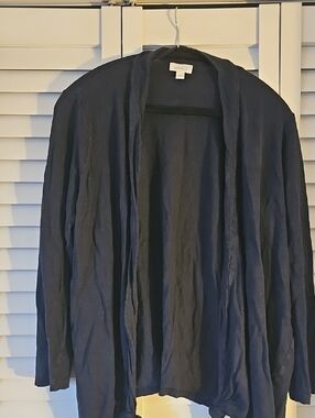 J.Jill Lightweight Navy Open-Front Cardigan